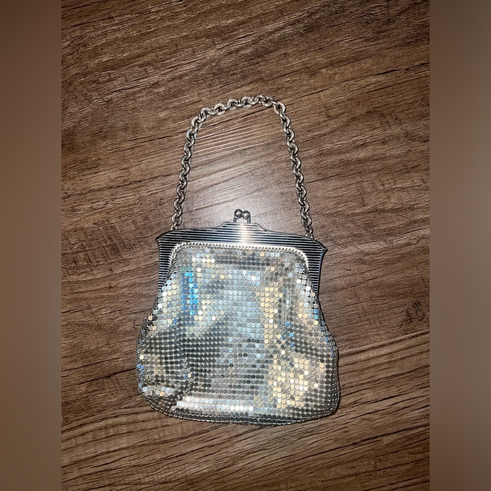 Whiting and Davis Chain Mesh Purse Vintage Silver Small 40’s Castle Core - Picture 3 of 8